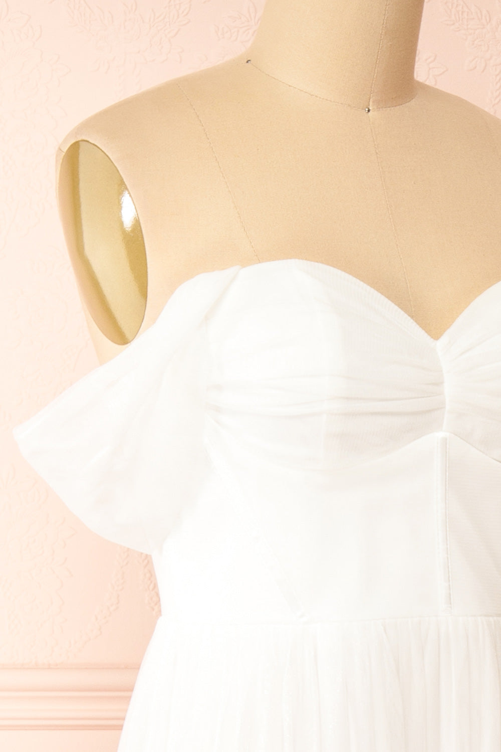 Georgine White Maxi Dress w/ Bustier Top | Boudoir 1861 side