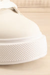 Gernade White Lace-Up Sneakers | La petite garçonne front close-up