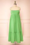 Gilli Green Waffle Weave Midi Babydoll Dress | Boutique 1861 front view