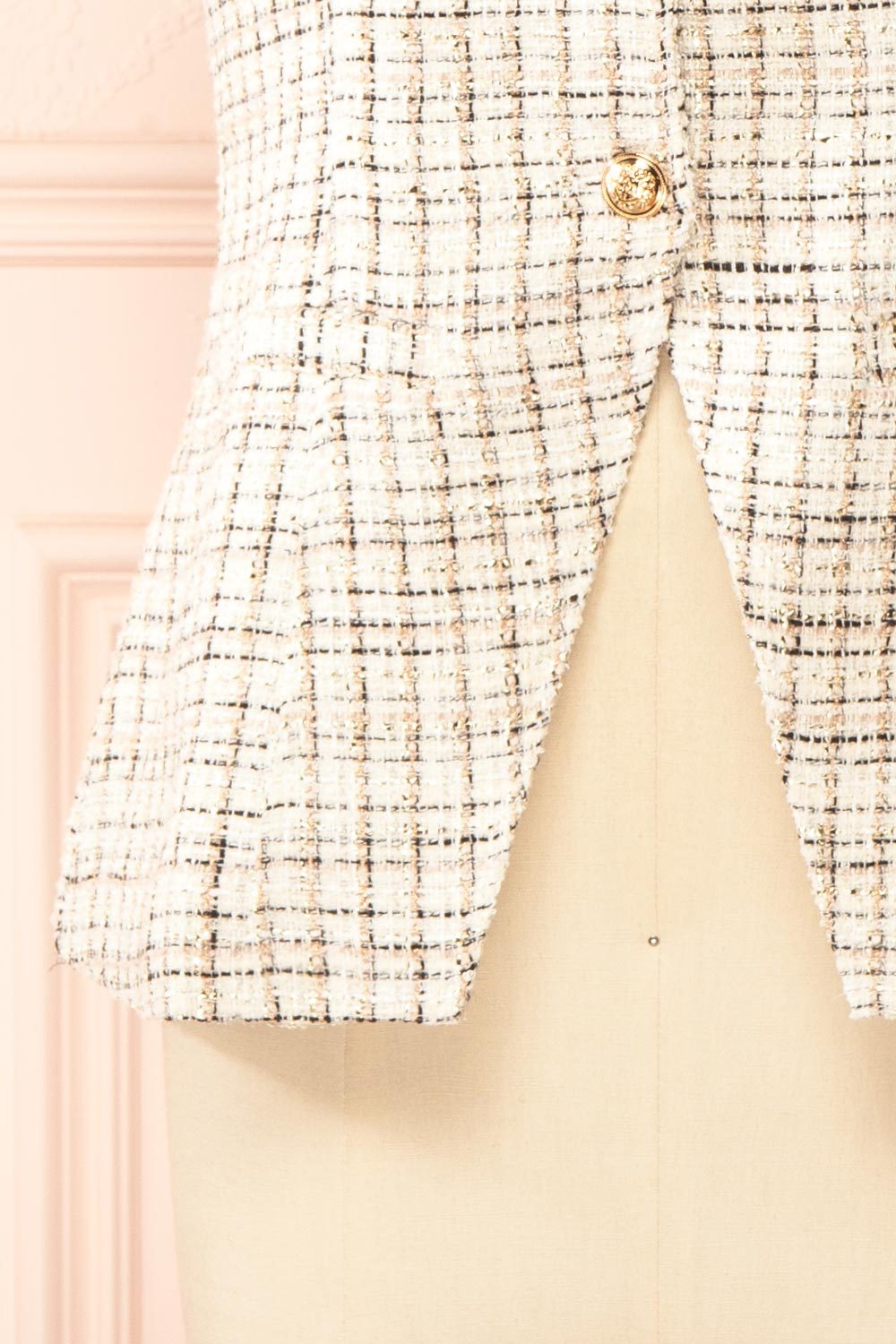 Gisella Sleveless Tweed Top with Gold Buttons | Boutique 1861 bottom