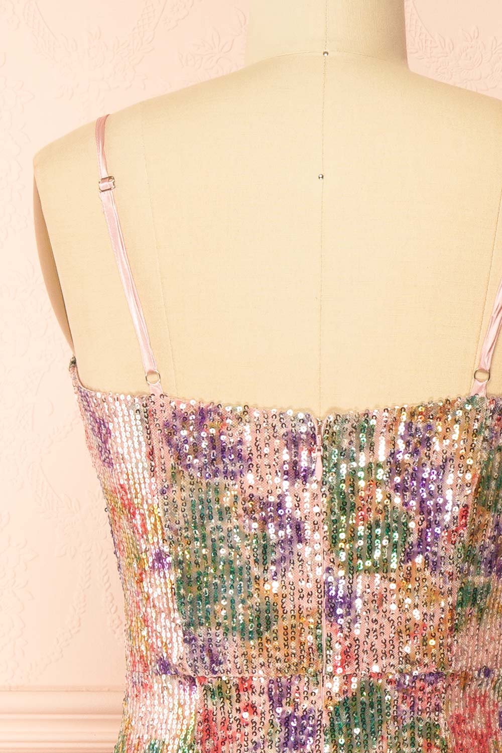 Glenda Floral Sequins Short Dress | Boutique 1861 back