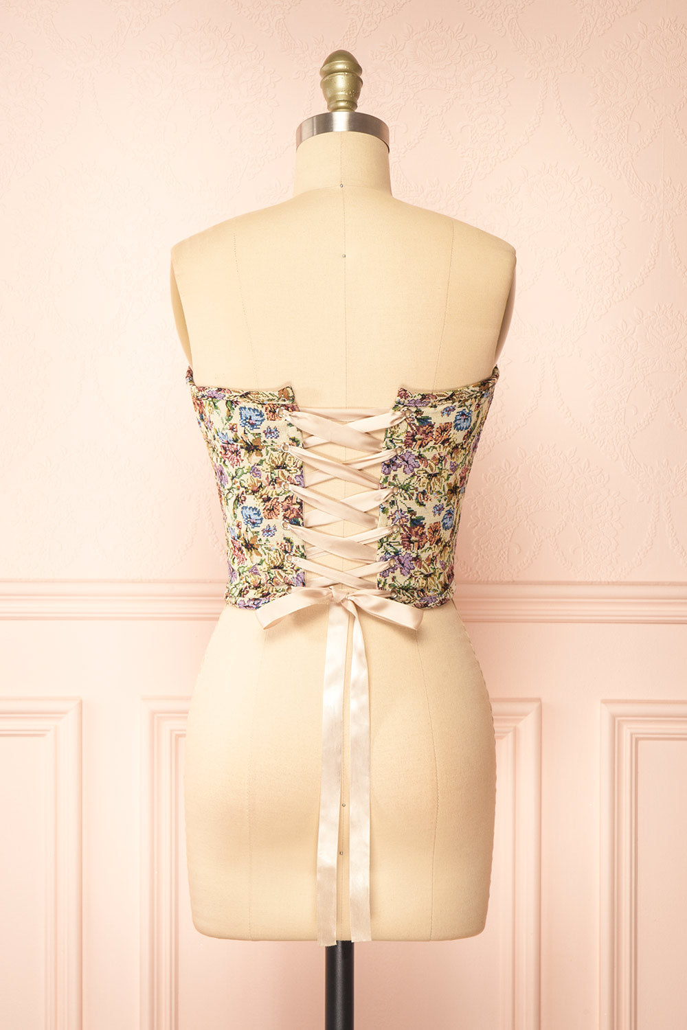 Gloriosa Bustier Corset Top w/ Lace Up Back | Boutique 1861 back view