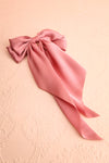 Goodfairy Pink Large Satin Bow Hair Clip | Boutique 1861 front view