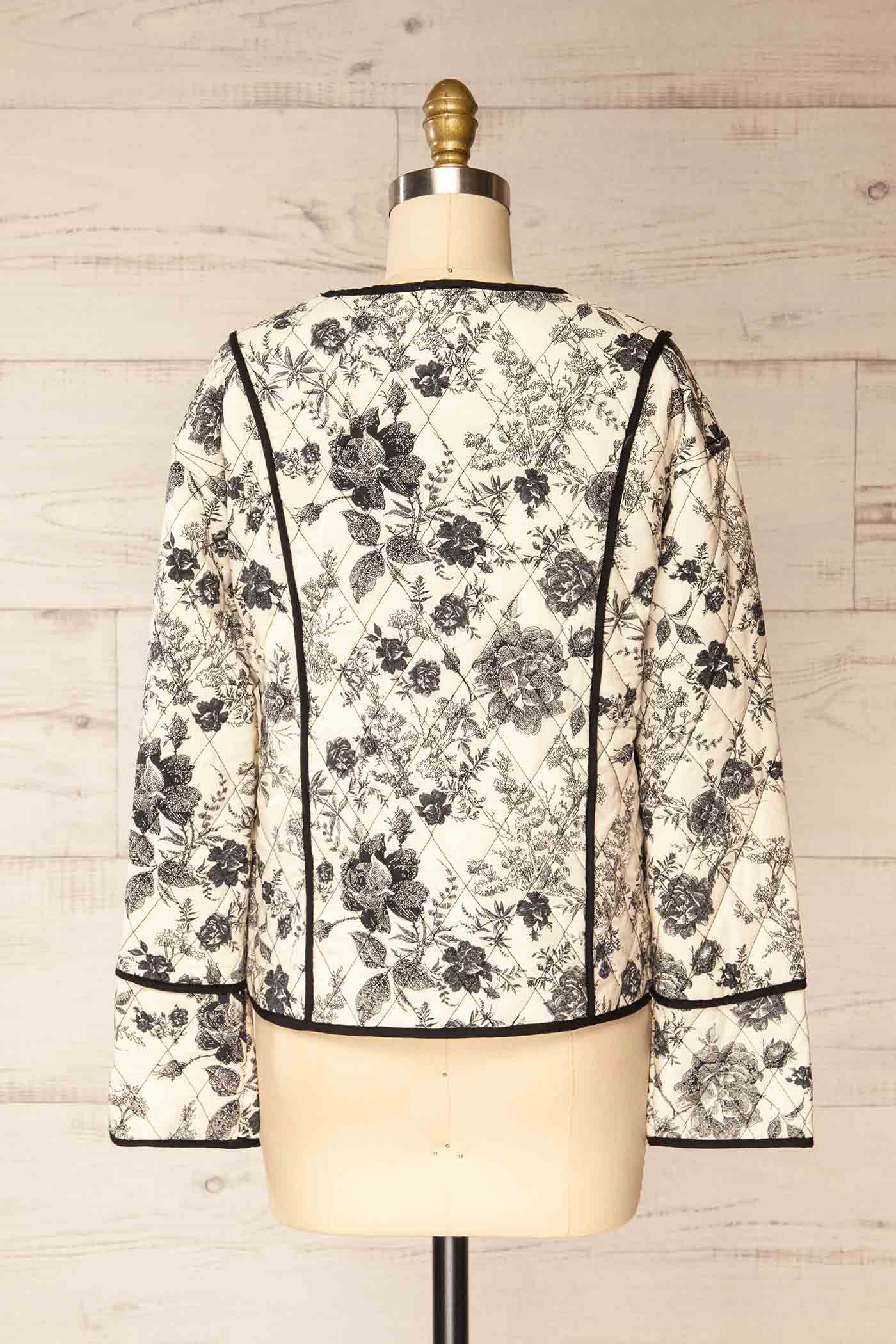 Back view Gorizia Quilted Floral Jacket with Contrast Trim at la petite garçonne