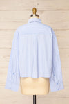 Gotham Blue Striped Cropped Shirt w/ Pockets | La petite garçonne  back view