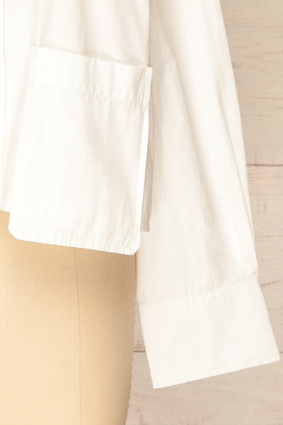 Gotham White Cropped Shirt w/ Pockets | La petite garçonne bottom
