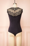 Gracida Black Bodysuit w/ Lace Neckline | Boutique 1861  back view