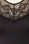 Gracida Black Bodysuit w/ Lace Neckline | Boutique 1861 fabric