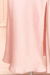 Gracie Satin Pink Cowl Neck Midi Dress | Boutique 1861 bottom