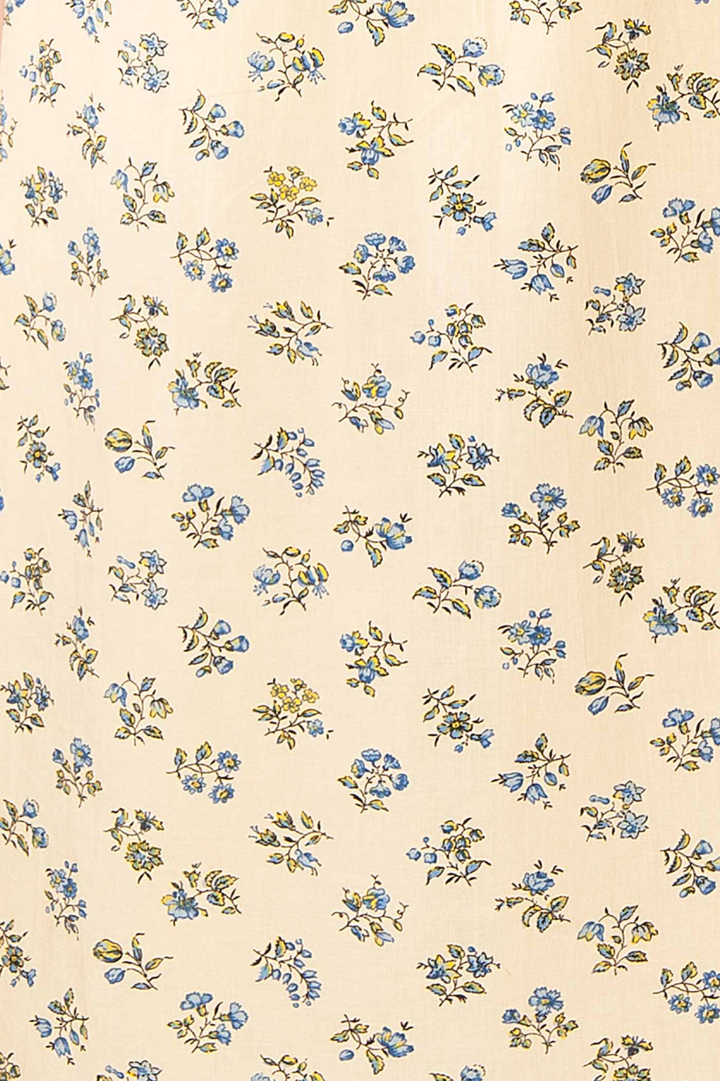 Grietta Ivory Floral Cotton Dressing Gown with Pockets | Boutique 1861 fabric 