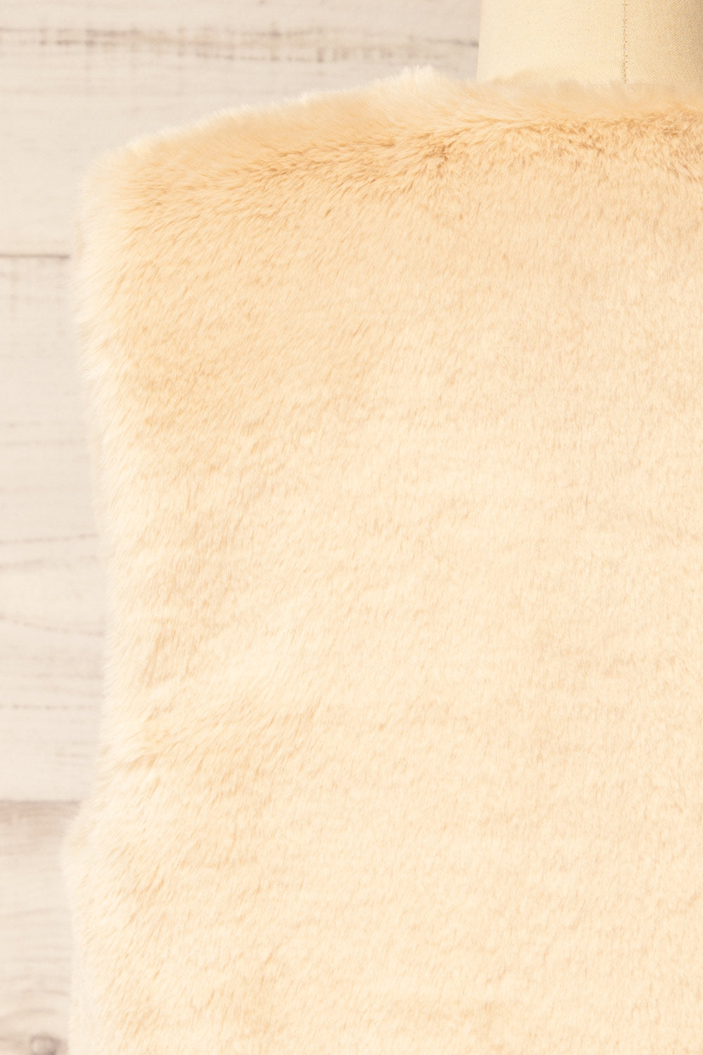 Guadaira Beige Faux Fur Sleeveless Vest | La petite garçonne back 