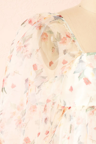Guila Floral Babydoll Dress | Boutique 1861  side close-up