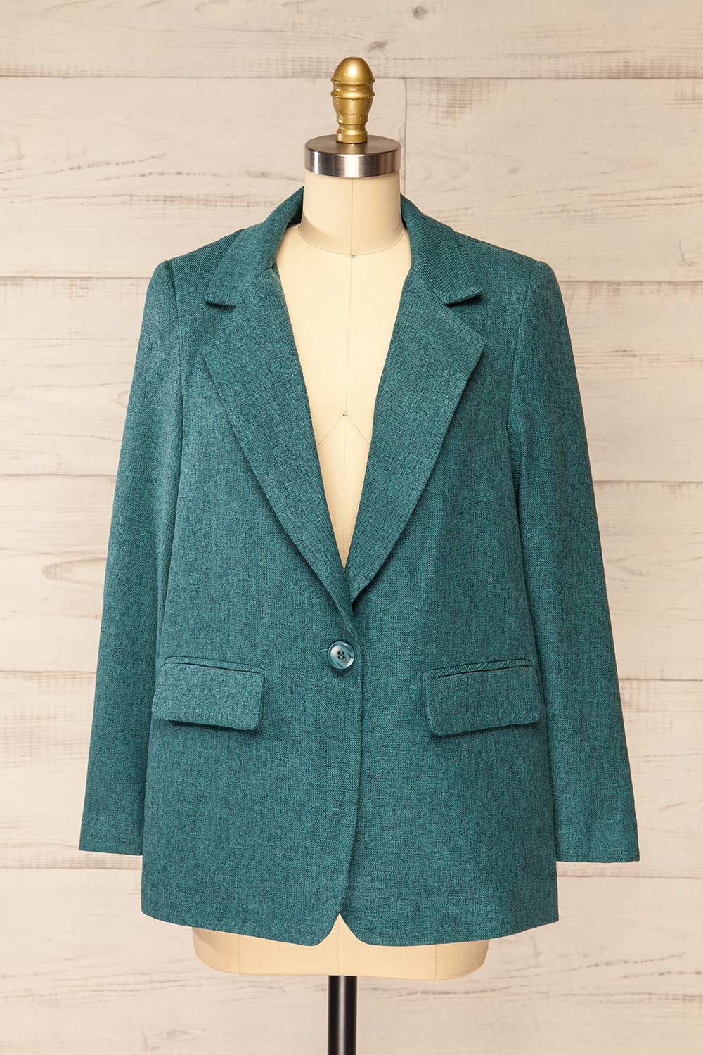 Gulfport Teal Oversized Blazer | La petite garçonne front view