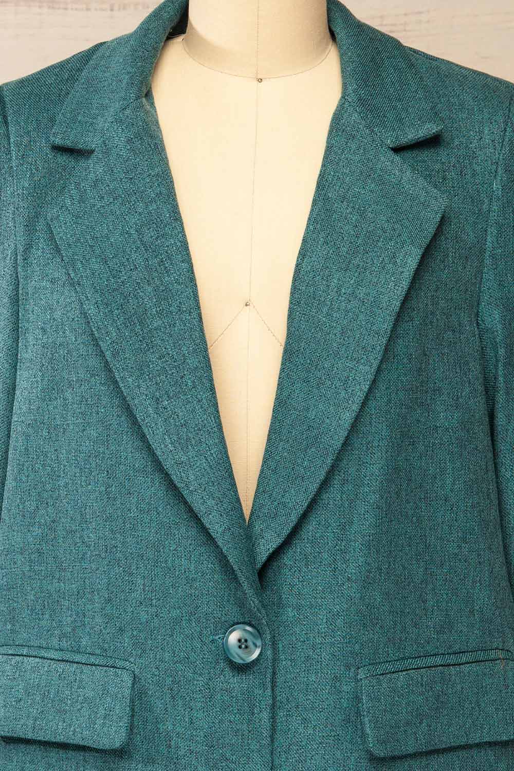 Gulfport Teal Oversized Blazer | La petite garçonne front