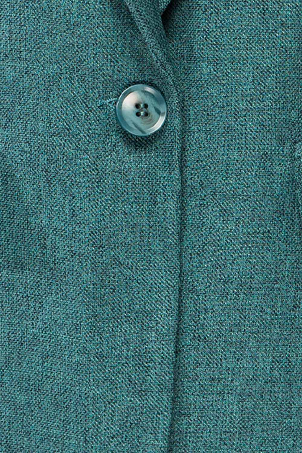 Gulfport Teal Oversized Blazer | La petite garçonne fabric 