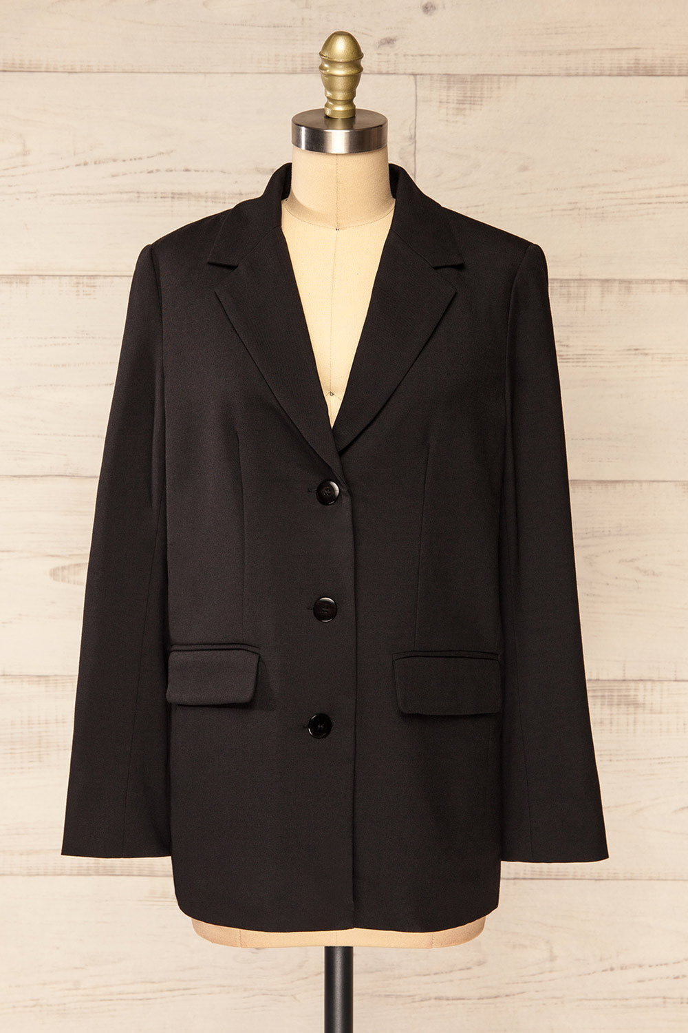 Gurzow Black Oversized Long Blazer | La petite garçonne front view