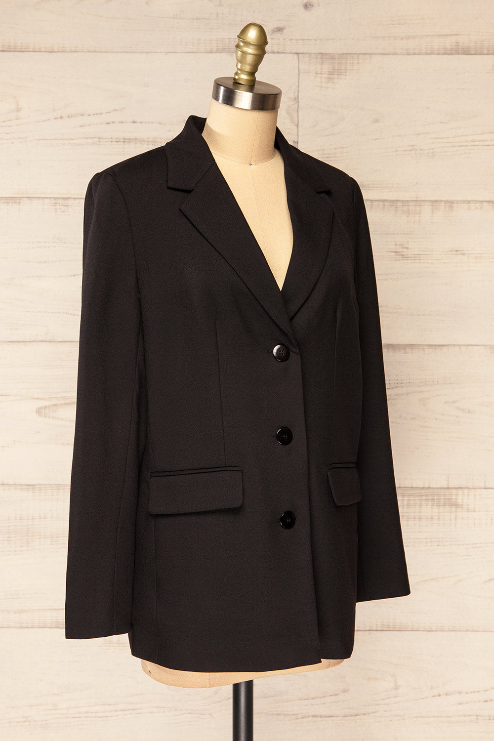 Gurzow Black Oversized Long Blazer | La petite garçonne  side view