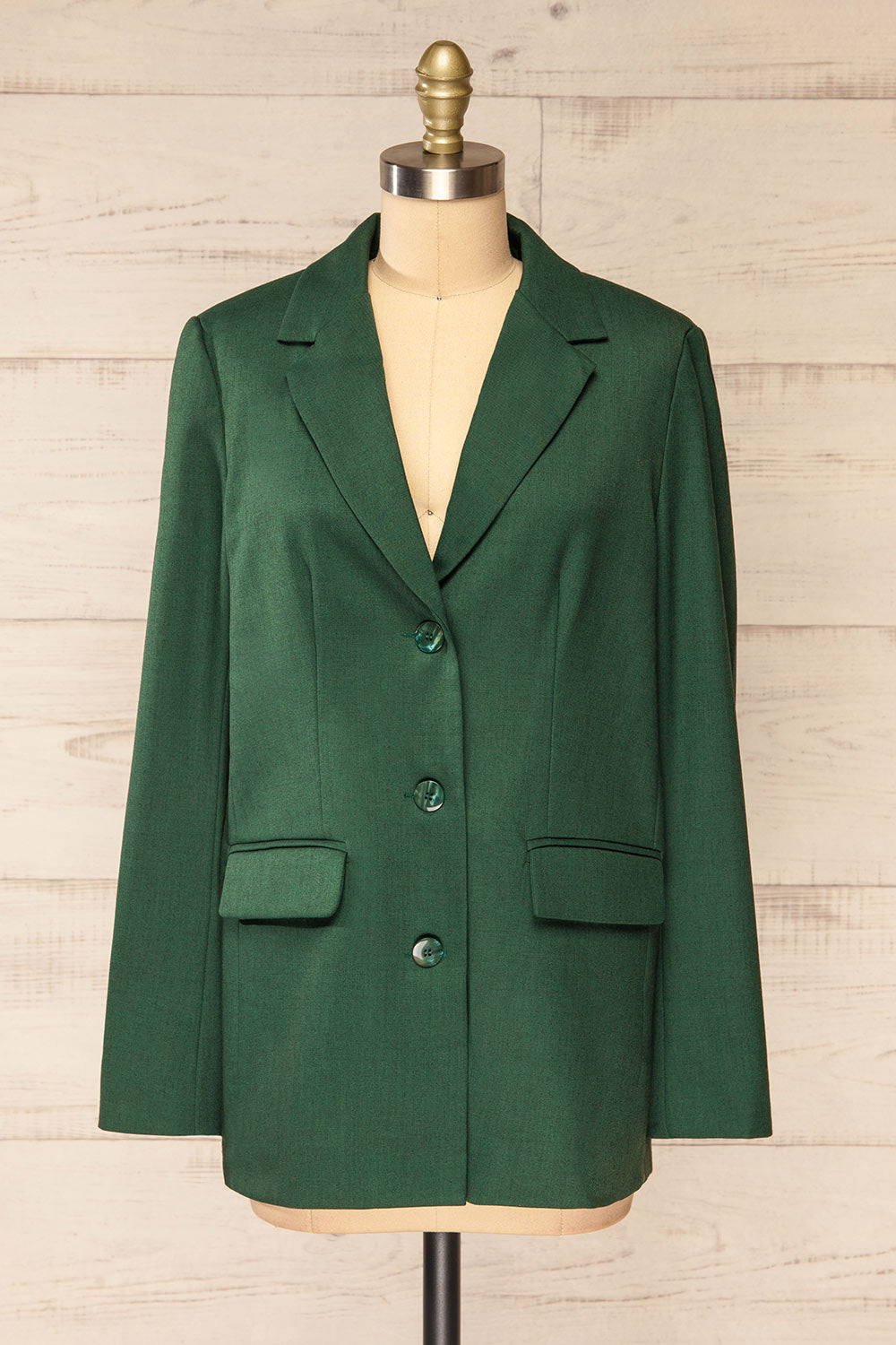 Gurzow Green Oversized Long Blazer | La petite garçonne front view