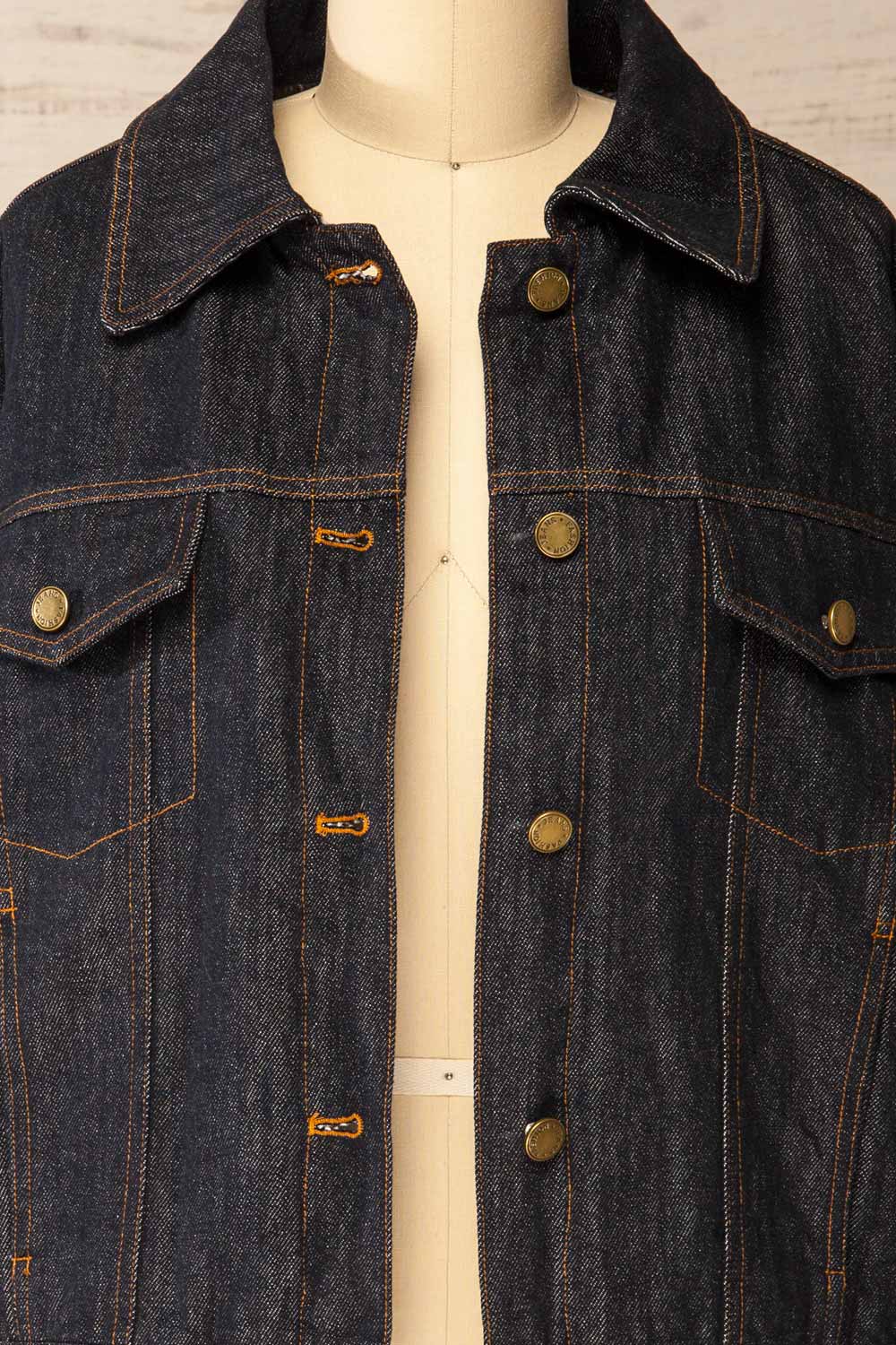Gwadar Dark Denim Jacket with Pockets | La petite garçonne open