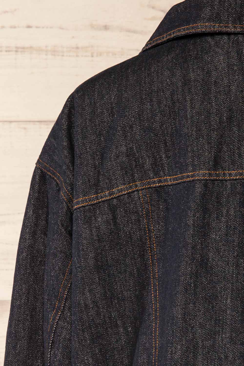 Gwadar Dark Denim Jacket with Pockets | La petite garçonne back