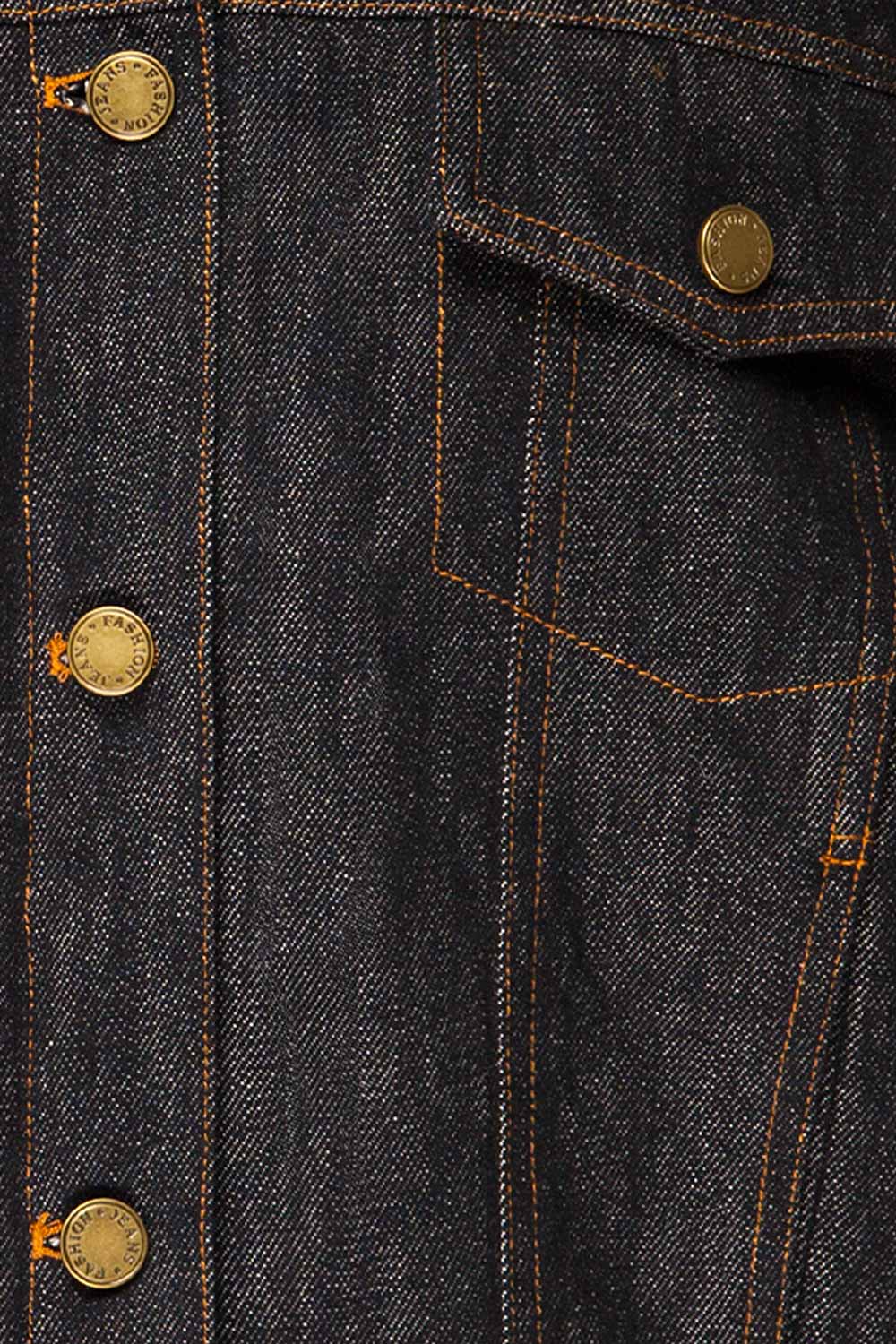 Gwadar Dark Denim Jacket with Pockets | La petite garçonne fabric 
