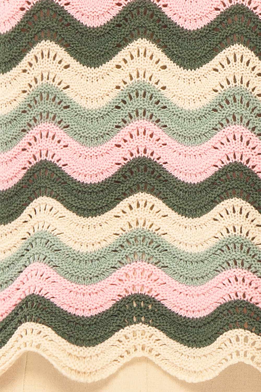 Gwenda Green Crochet Top with Wavy Pattern | Boutique 1861 fabric 