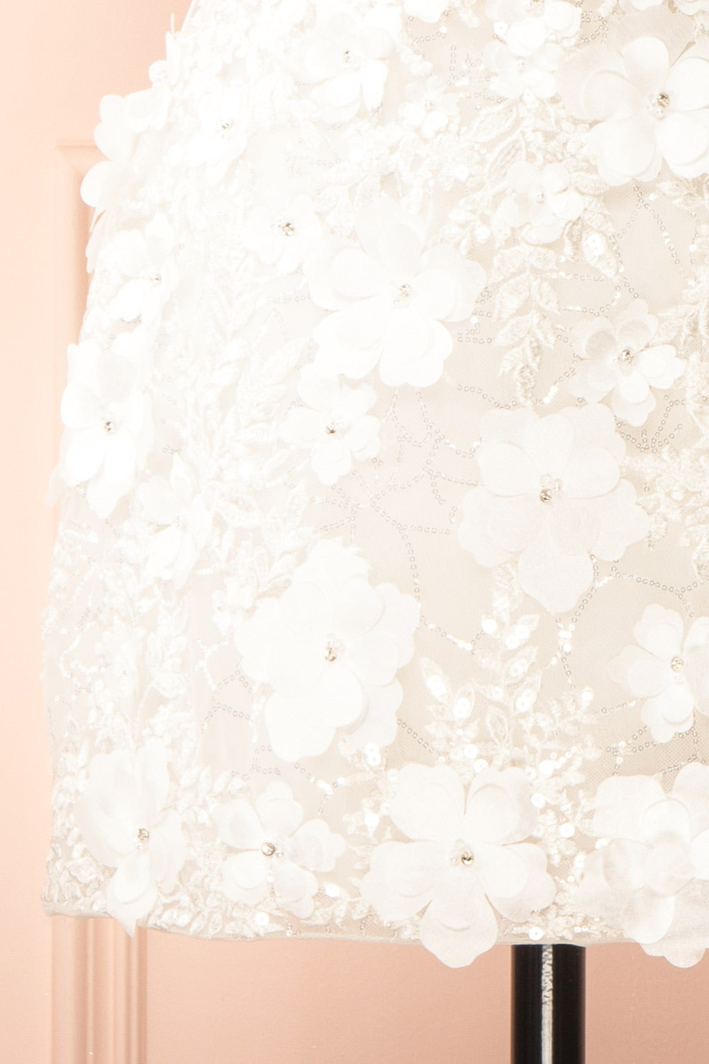 Gwenyth Short Ivory Dress with Floral Appliqué | Boudoir 1861 bottom