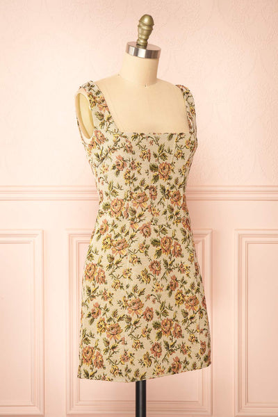 Gysa Short Floral Dress w/ Laced Back | Boutique 1861  side view