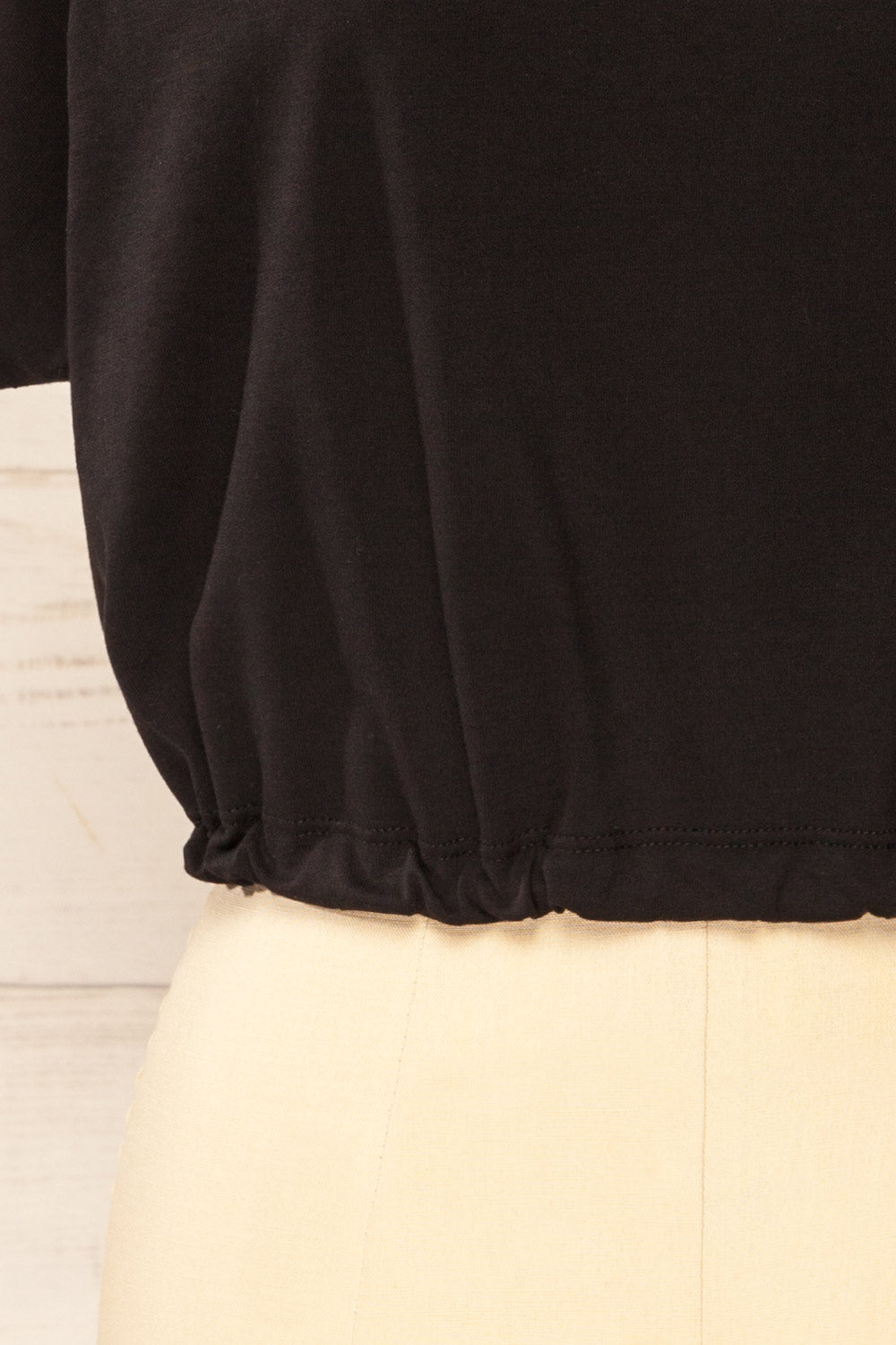 Haddington Black Cropped T-Shirt w/ Drawstring | La petite garçonne bottom