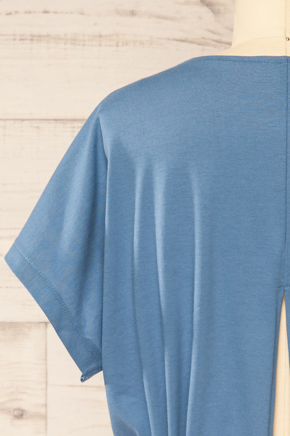 Haddington Blue Cropped T-Shirt w/ Drawstring | La petite garçonne  back