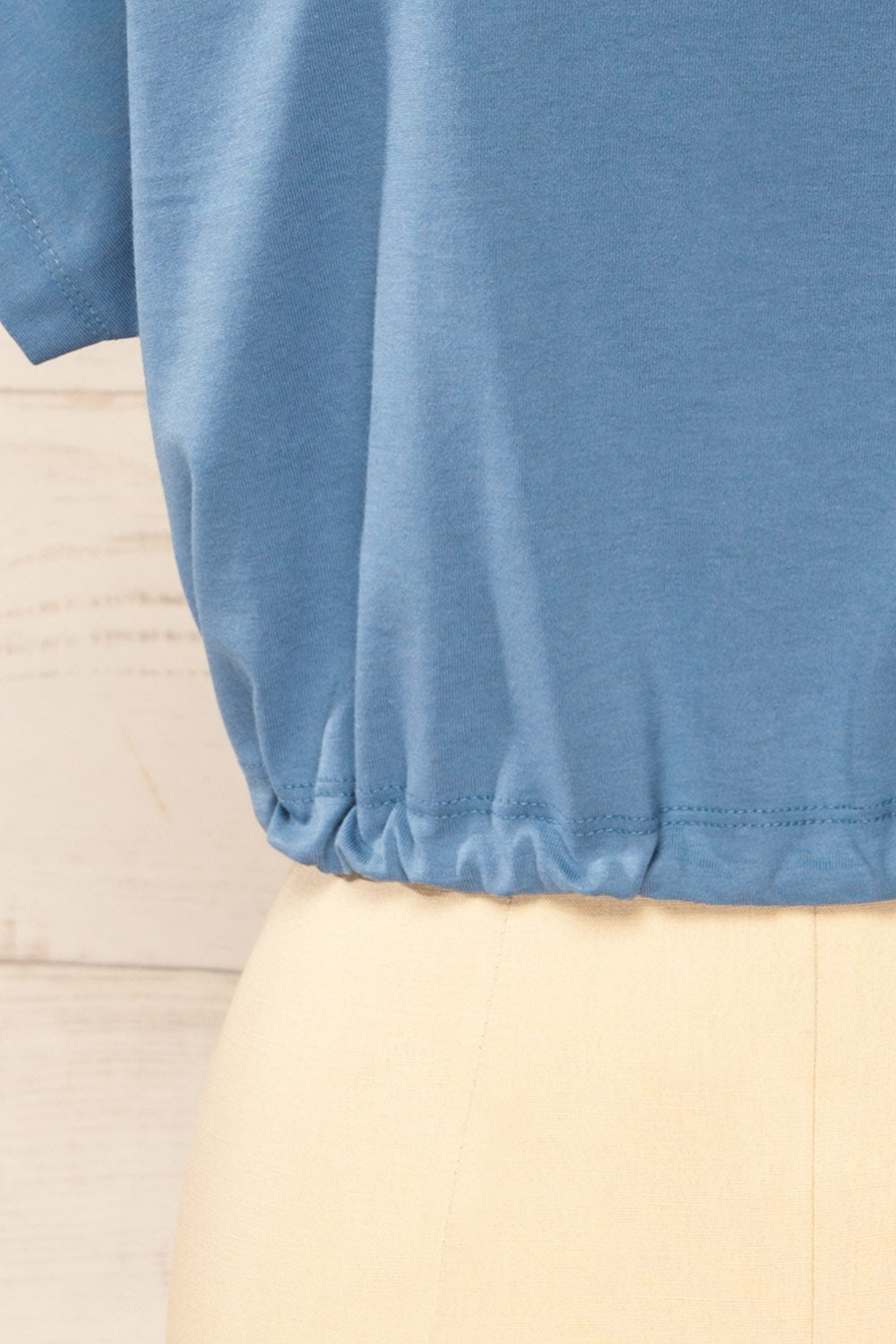 Haddington Blue Cropped T-Shirt w/ Drawstring | La petite garçonne  bottom 