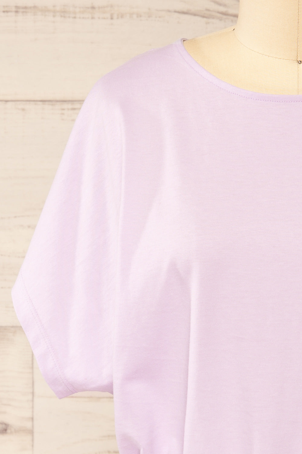 Haddington Lavender Cropped T-Shirt w/ Drawstring | La petite garçonne front