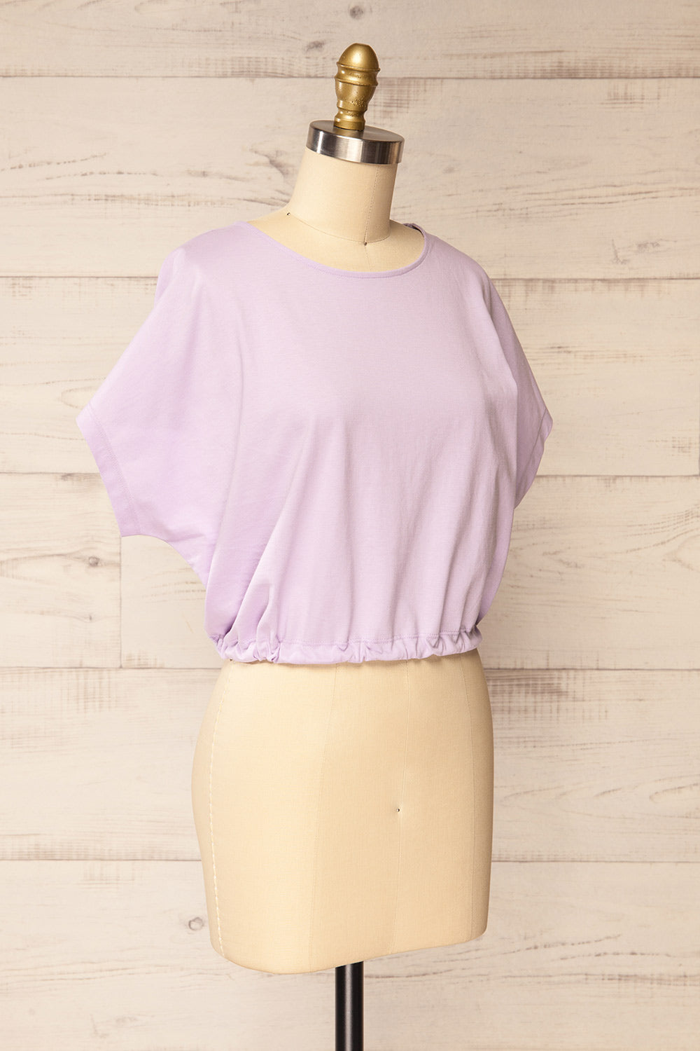 Haddington Lavender Cropped T-Shirt w/ Drawstring | La petite garçonne side view