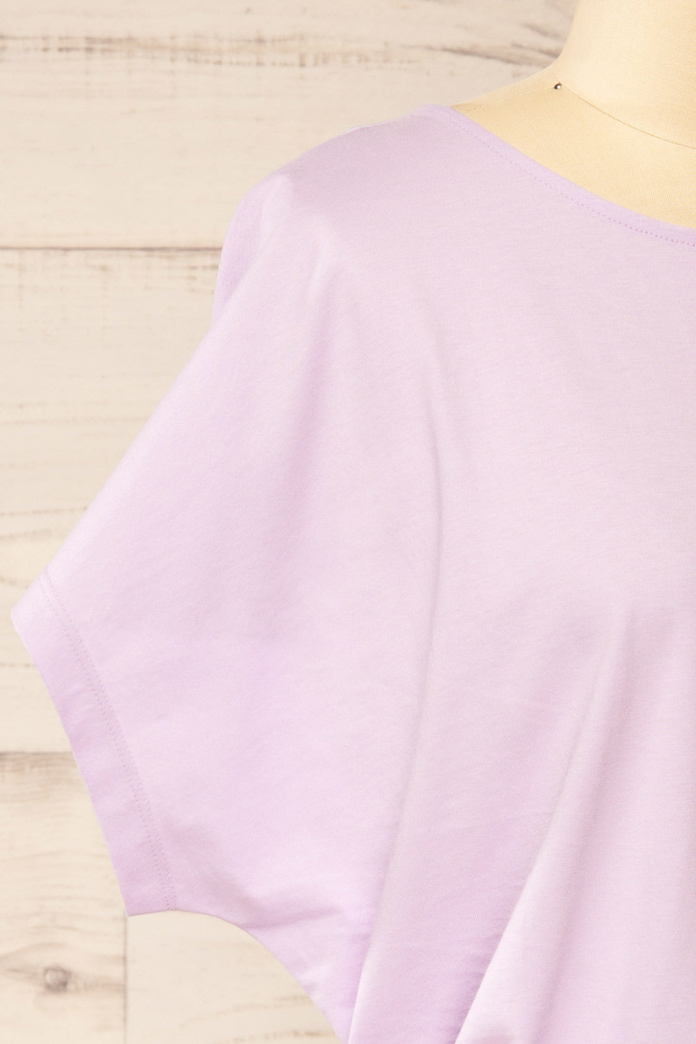 Haddington Lavender Cropped T-Shirt w/ Drawstring | La petite garçonne side