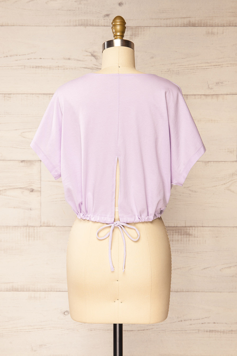 Haddington Lavender Cropped T-Shirt w/ Drawstring | La petite garçonne back view