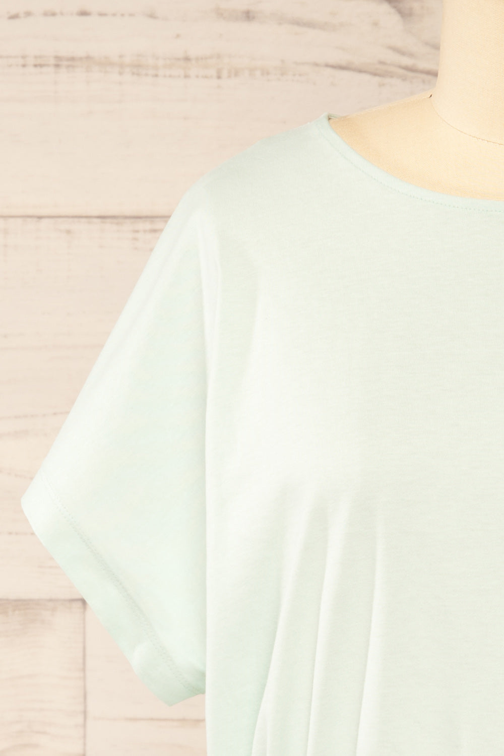 Haddington Mint Cropped T-Shirt w/ Drawstring | La petite garçonne front