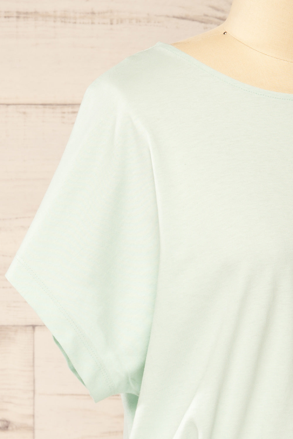 Haddington Mint Cropped T-Shirt w/ Drawstring | La petite garçonne side
