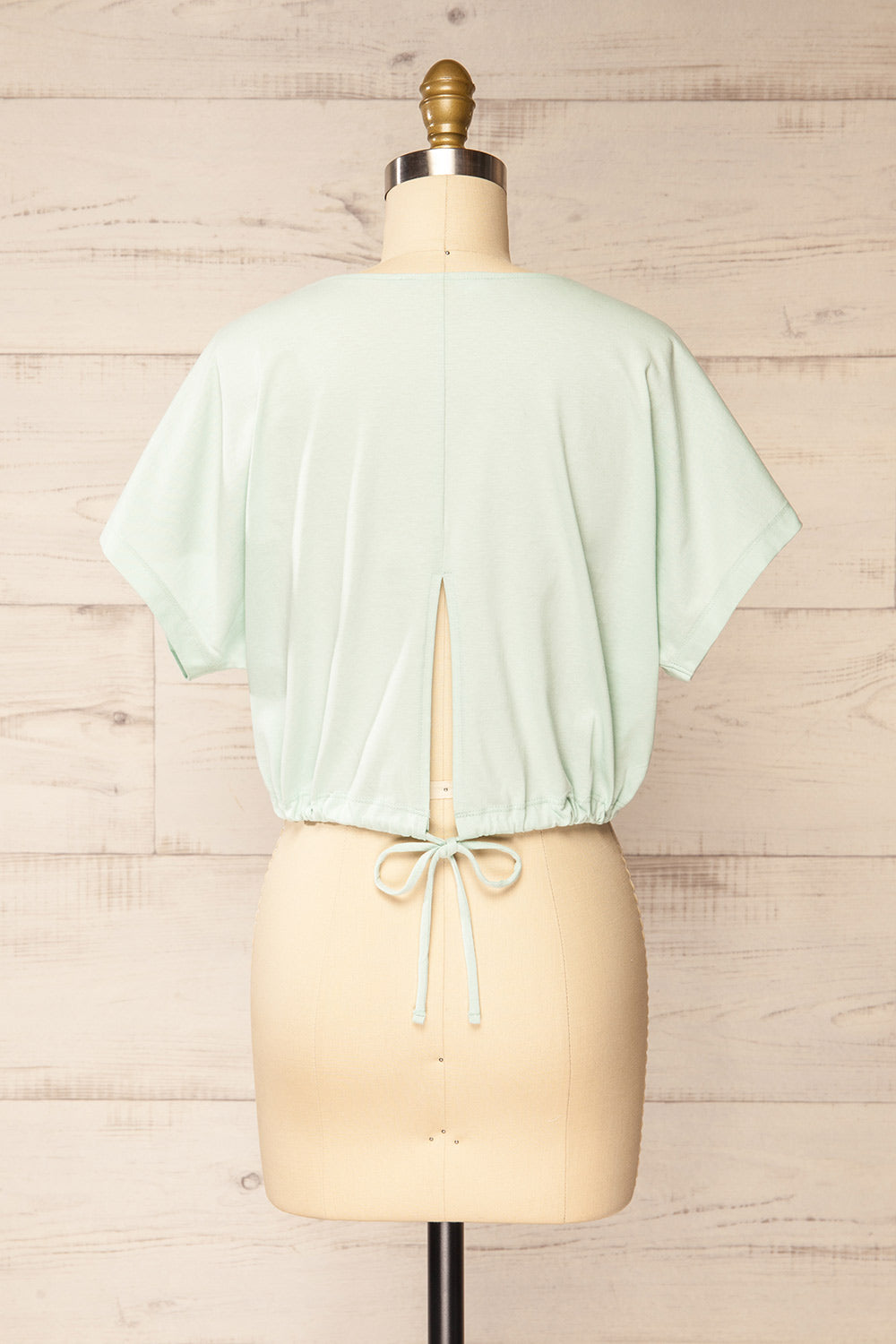Haddington Mint Cropped T-Shirt w/ Drawstring | La petite garçonne back view