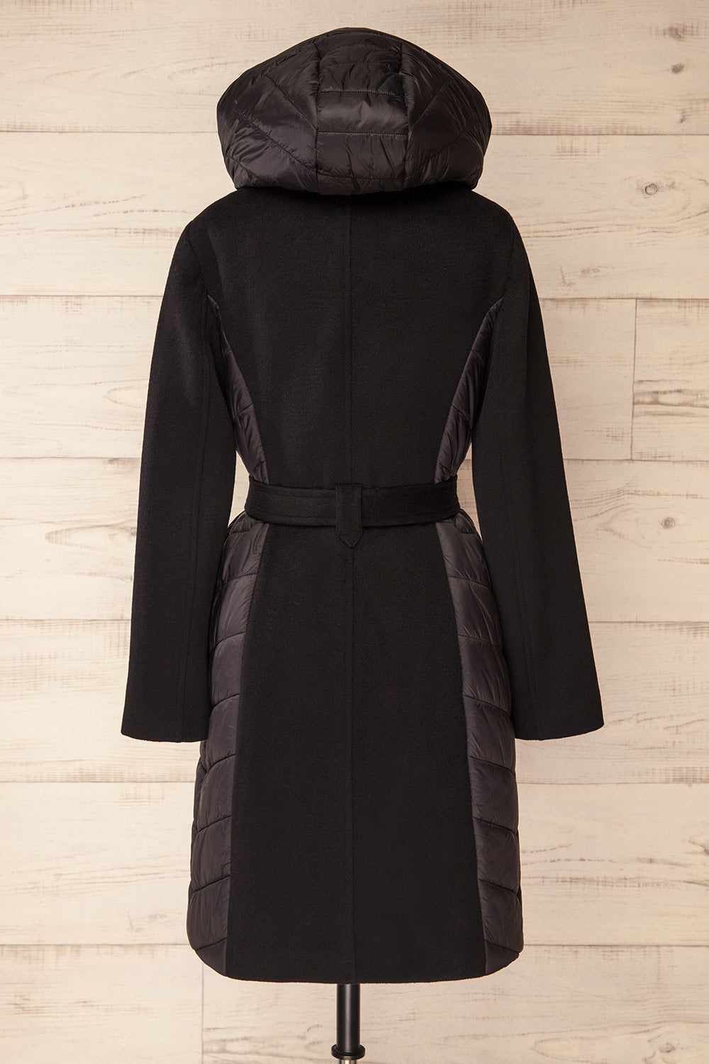 Hadeline Black Slim-Fit Wool Coat | La petite garçonne back view