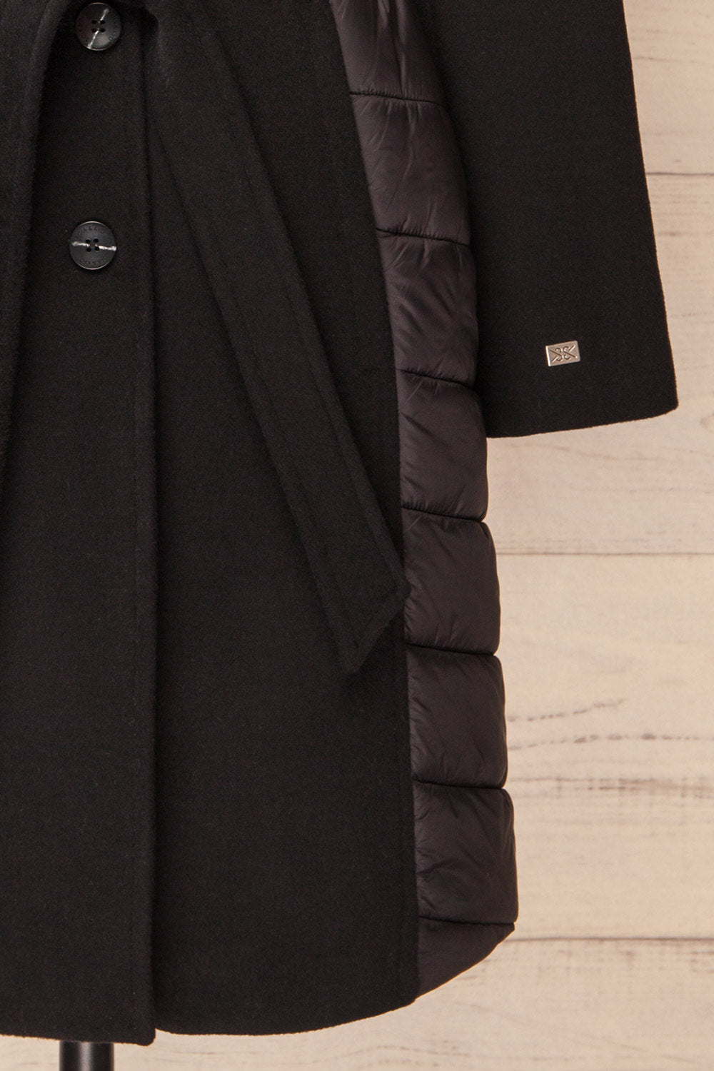 Hadeline Black Slim-Fit Wool Coat | La petite garçonne bottom