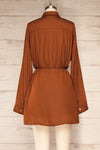Haguenau Caramel Shirt Dress Style Romper | La petite garçonne back view
