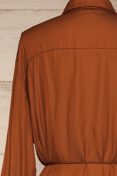 Haguenau Caramel Shirt Dress Style Romper | La petite garçonne back
