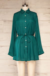 Haguenau Green Shirt Dress Style Romper | La petite garçonne front view