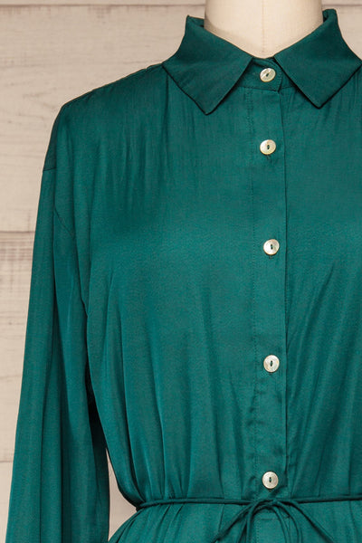 Haguenau Green Shirt Dress Style Romper | La petite garçonne front