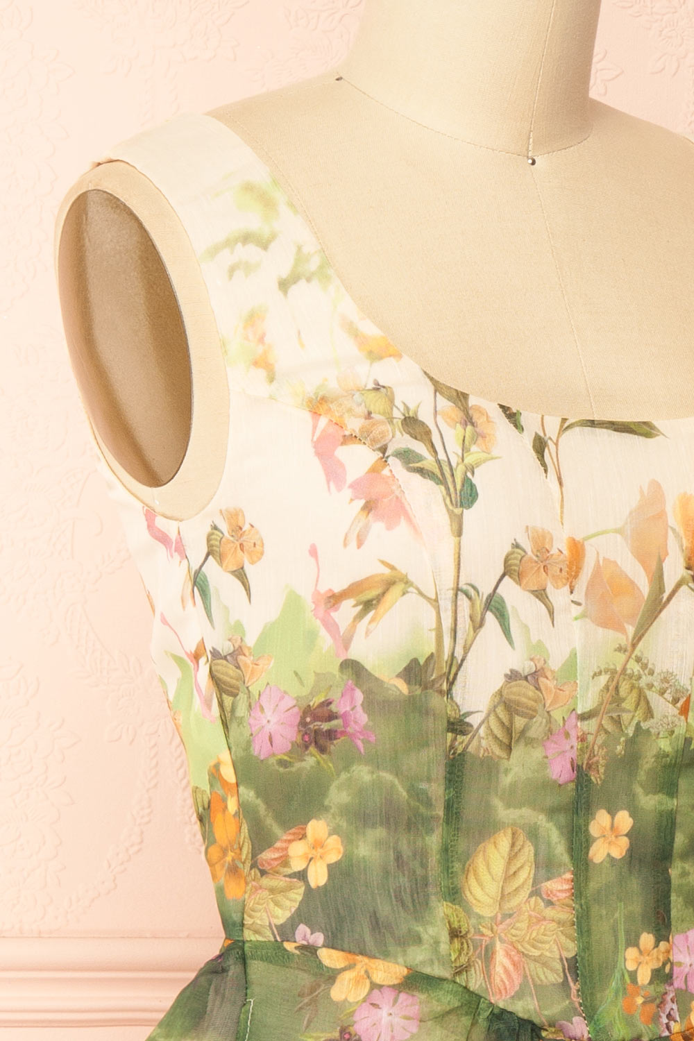 Hailsey Short Floral Dress with Scoop Neckline | Boutique 1861 side 