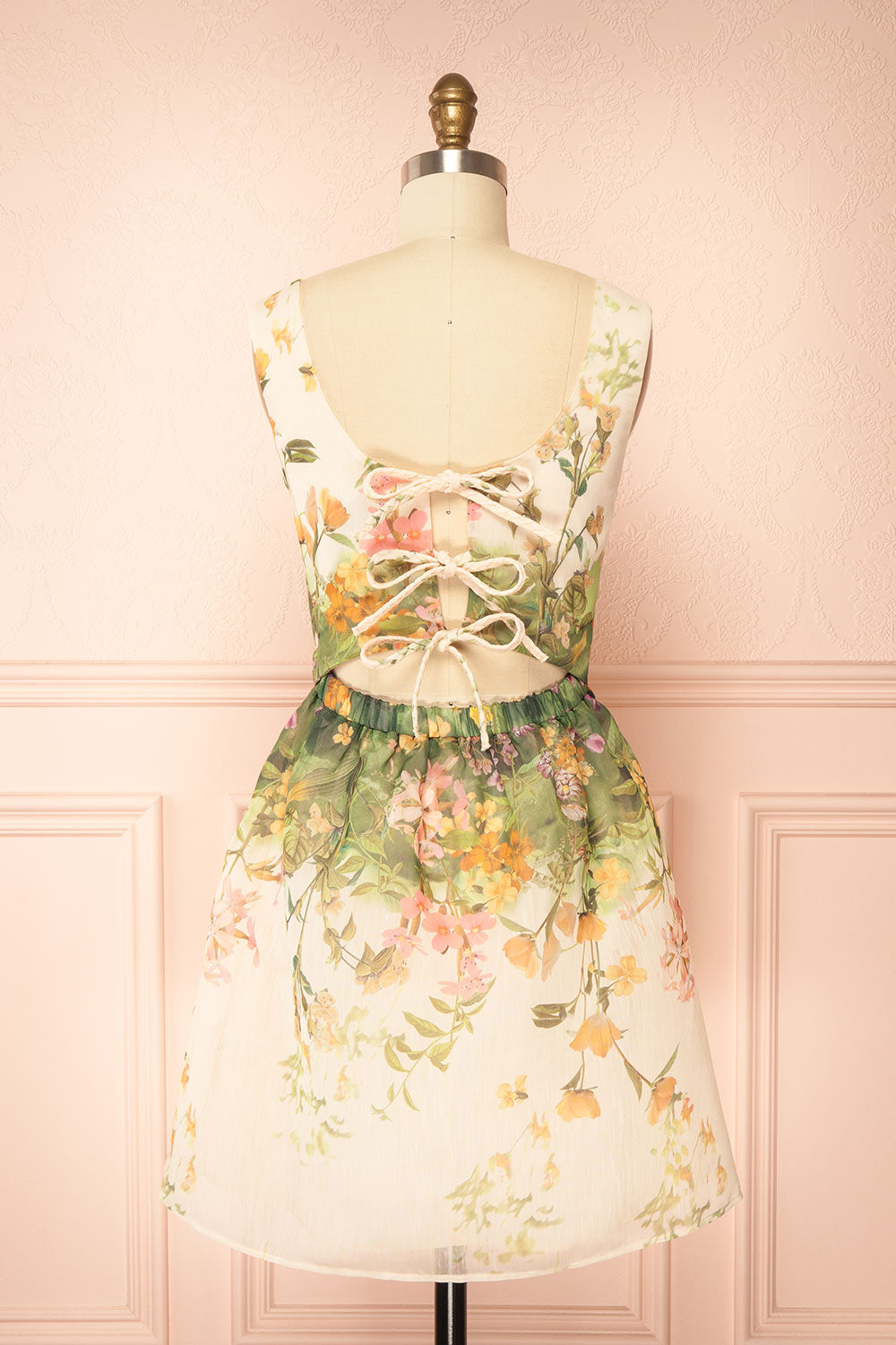 Hailsey Short Floral Dress with Scoop Neckline | Boutique 1861 back view