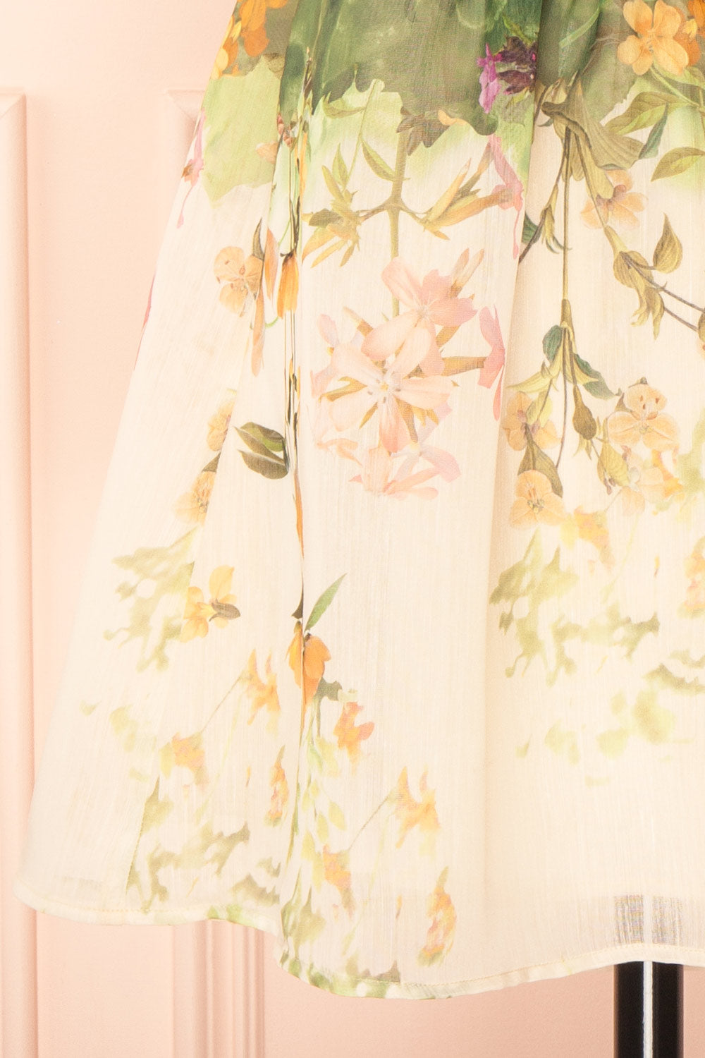 Hailsey Short Floral Dress with Scoop Neckline | Boutique 1861 bottom