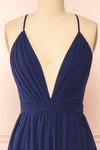 Haley Night Navy Gown with Plunging Neckline | Boutique 1861 front