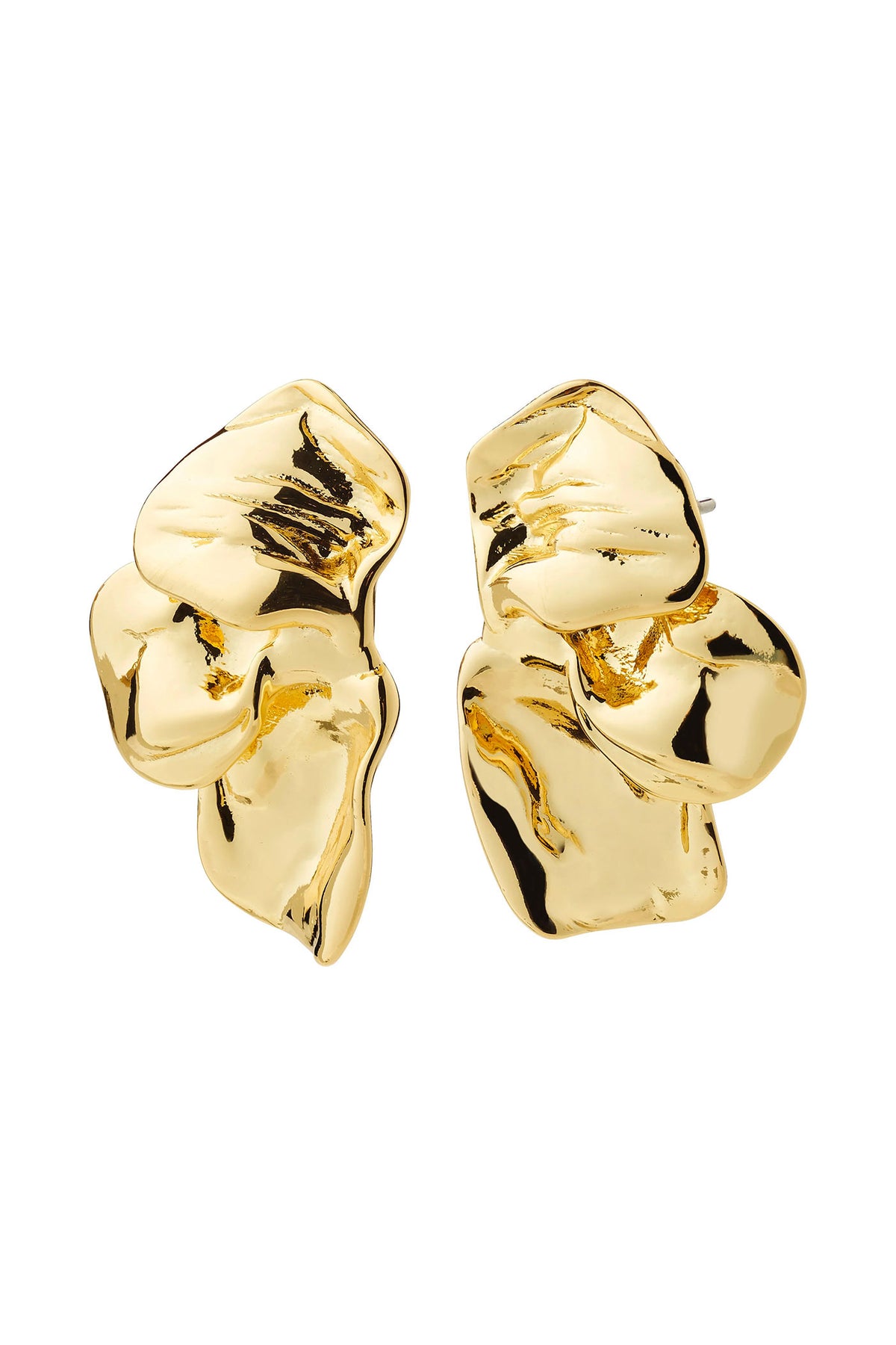 view of Halua Gold Large Petal Stud Earrings by Pilgrim from La petite garçonne