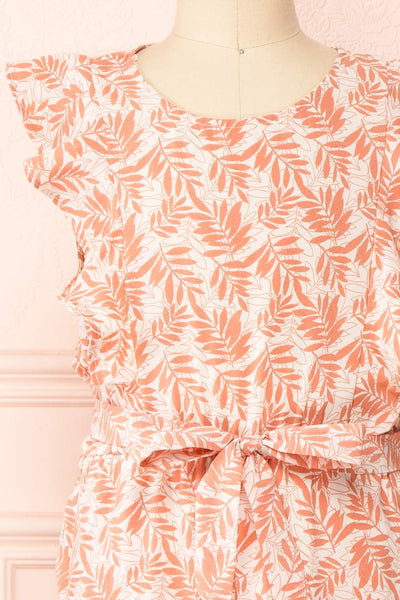 Halvva Mini Sleeveless Jumpsuit w/ Ruffles | Boutique 1861 front close-up